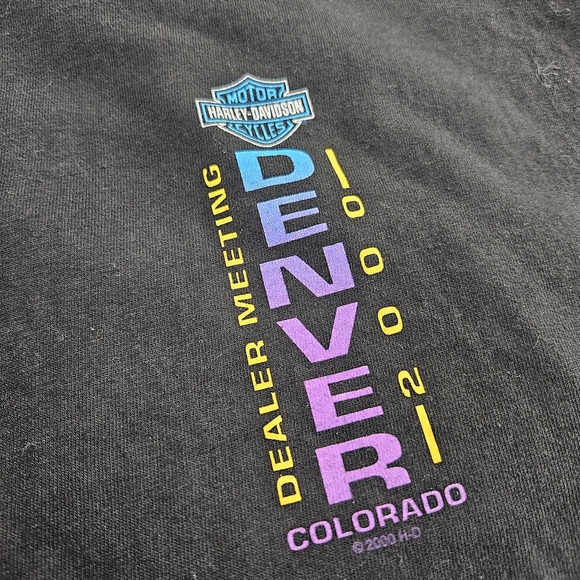 Harley Davidson T Shirt Thunder in the Rockies CO 2000 Hanes Beefy T Mens XXL - Picture 5 of 9